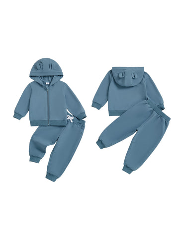 MQTIME  -  Adorable Baby Boy Girl Autumn Clothes Cozy Hooded Jacket Stretchy Pants 2 Piece Outfit Set for Fall